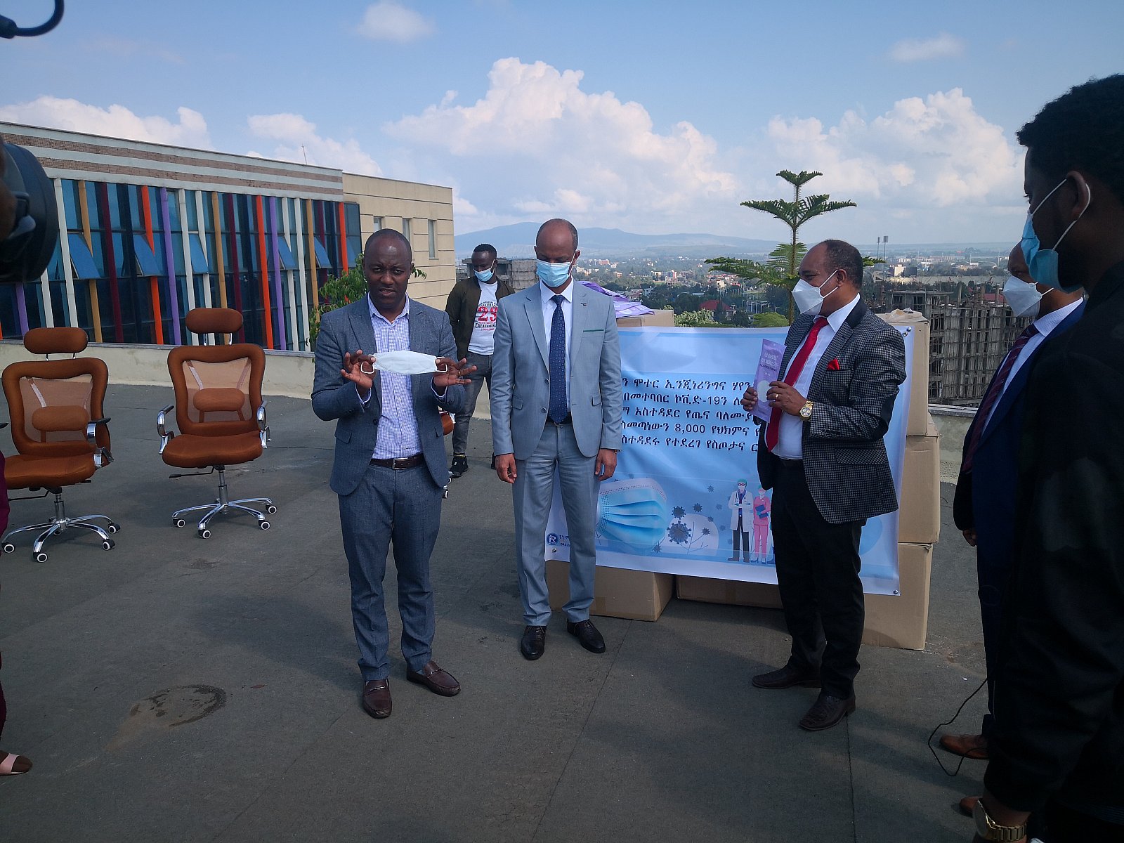 Delivery of COVID-19 protection kits to Deputy Mayor of Addis Ababa City Administration